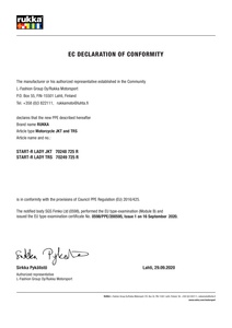 EC Declaration Of Conformity - Start-R Lady